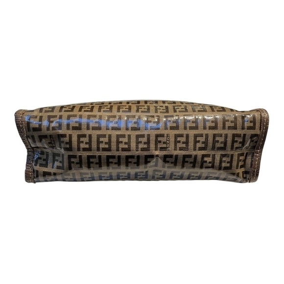 SALE! FENDI Vintage Brown Monogram Zucchino Crystal Clutch - Picture 3 of 11